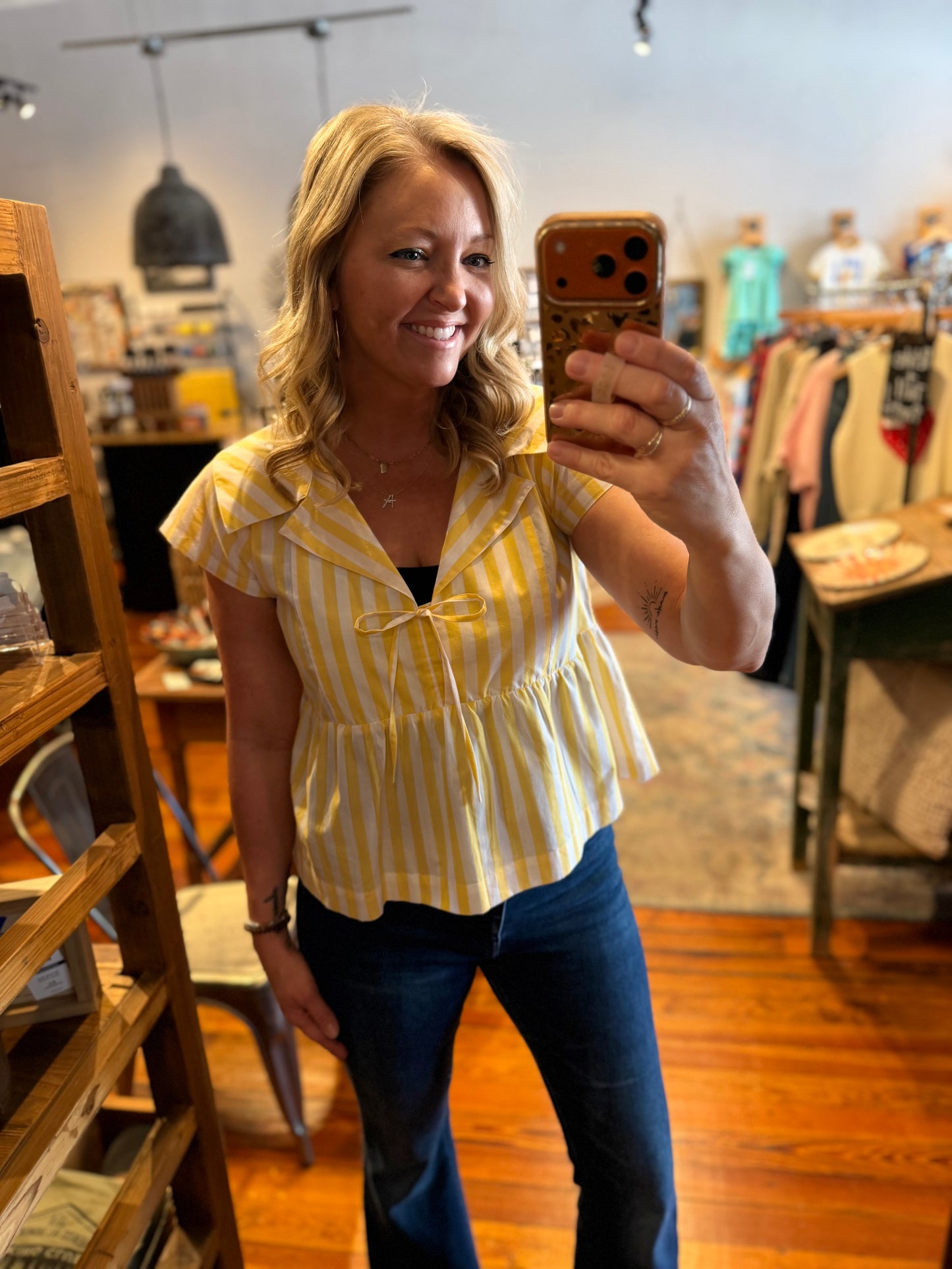 Sunshine Striped Peplum Top