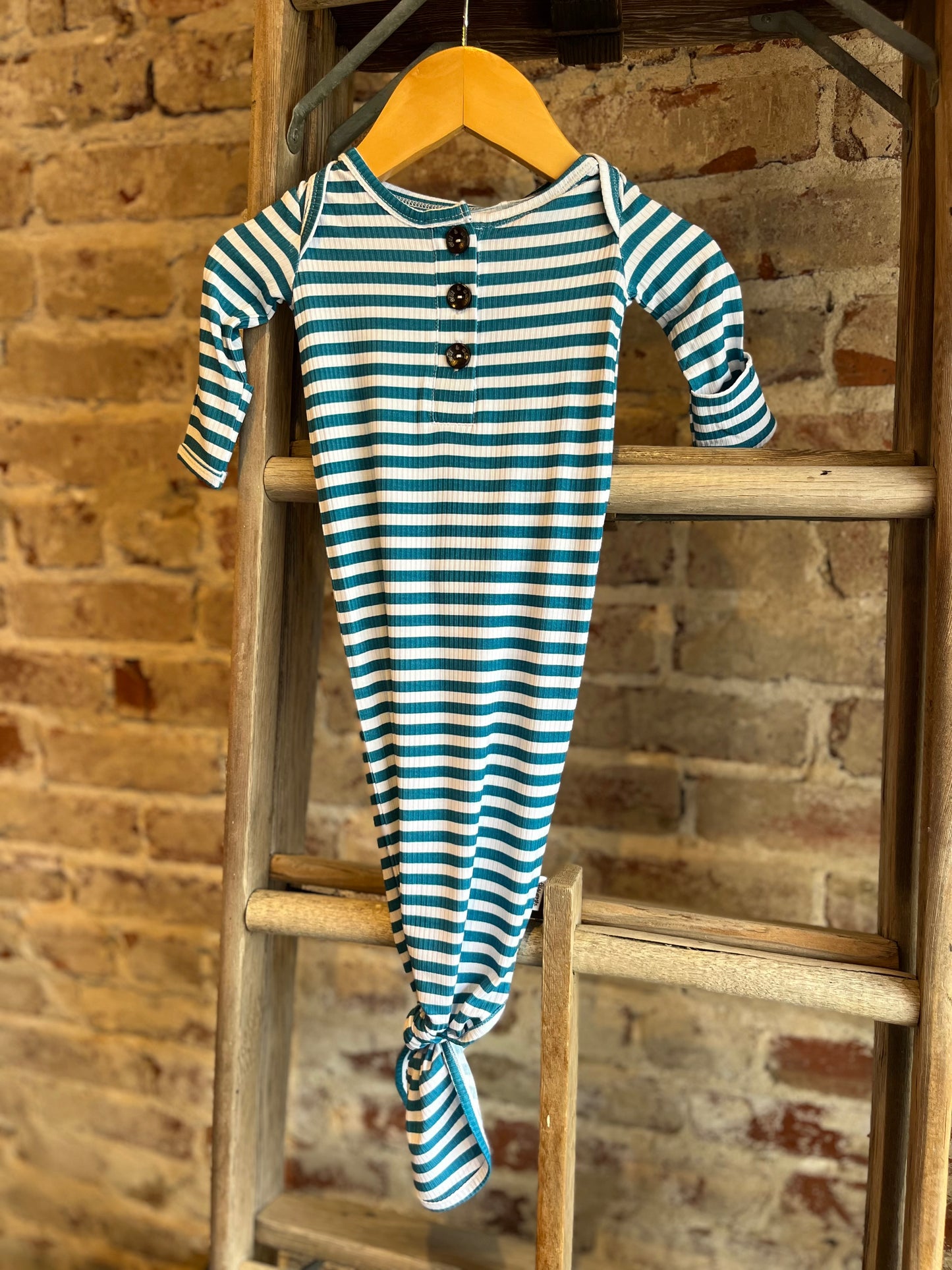 Cooper Blue Striped Gown - Newborn