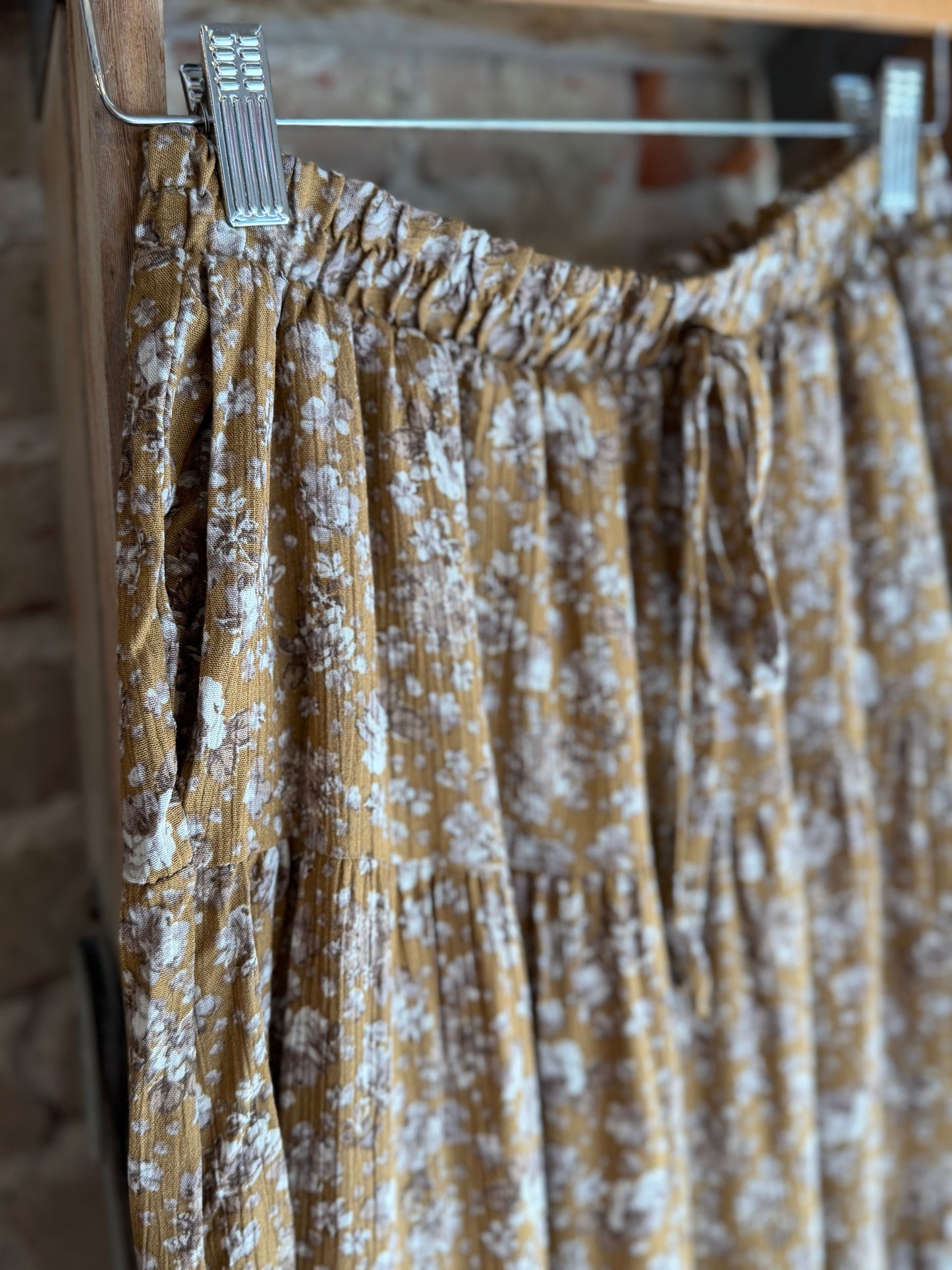 Floral Tiered Skirt w/ Pockets