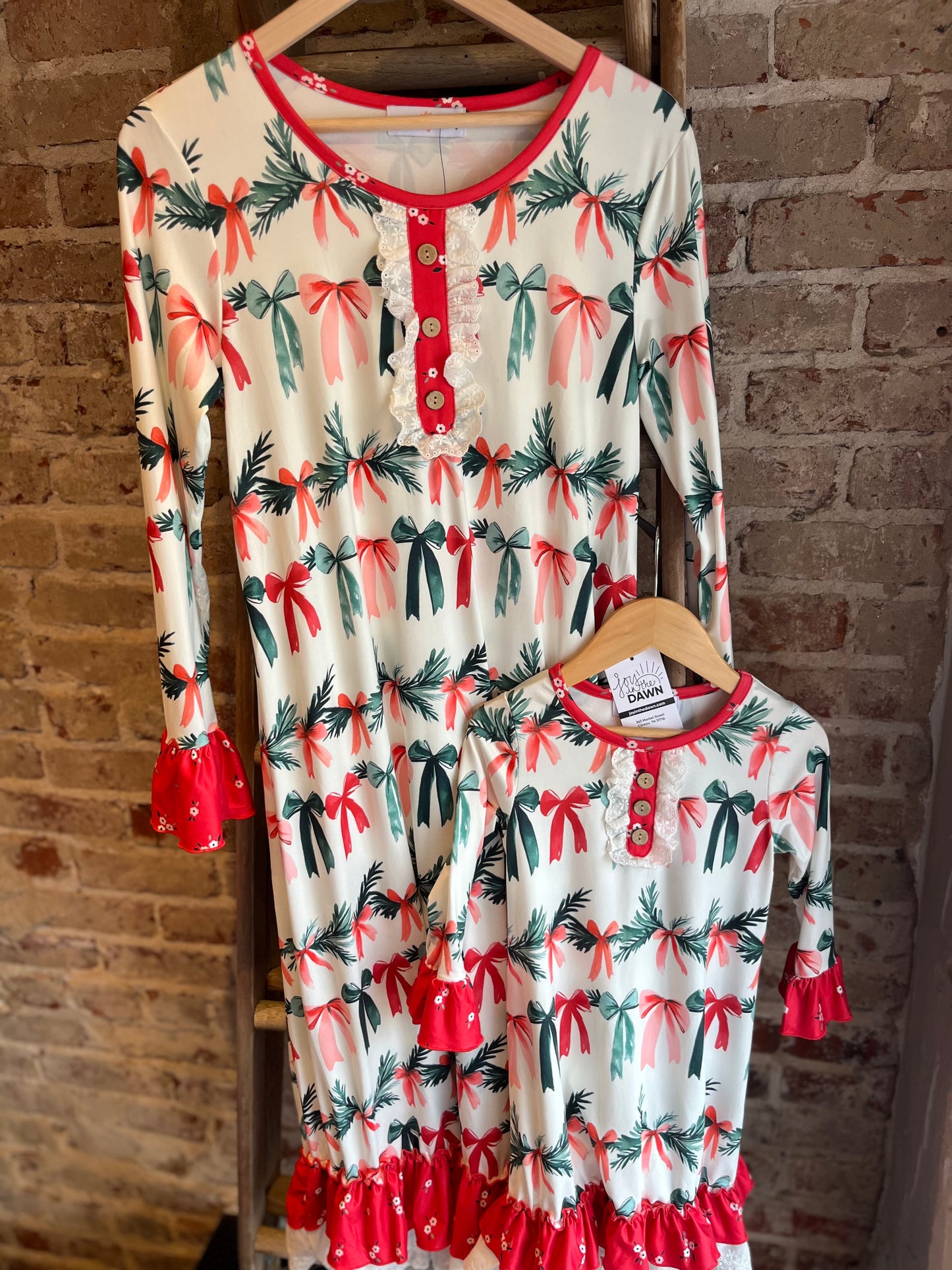 Holly and Bows Gown- Adult