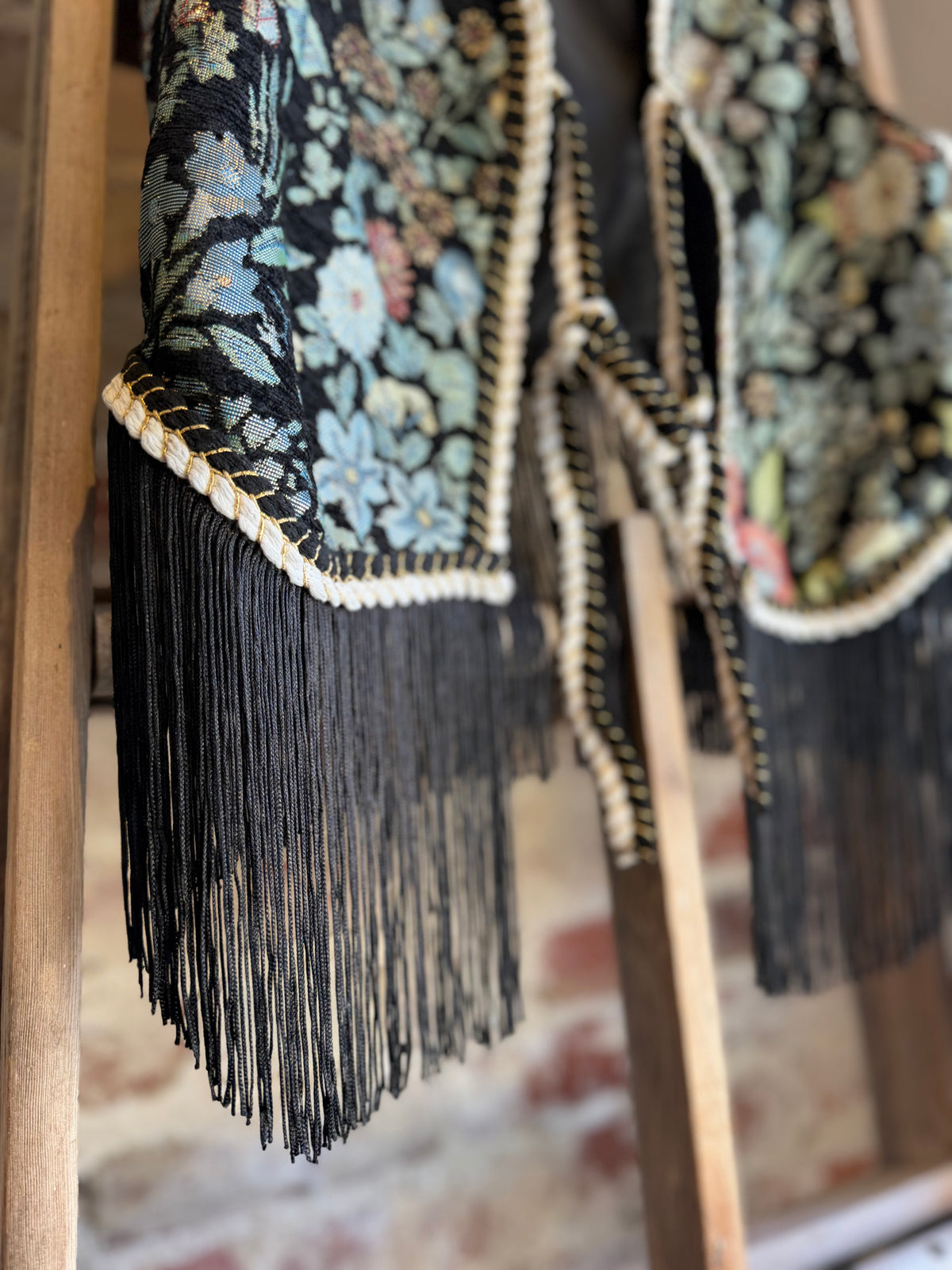 Western Tapestry Fringe Vest