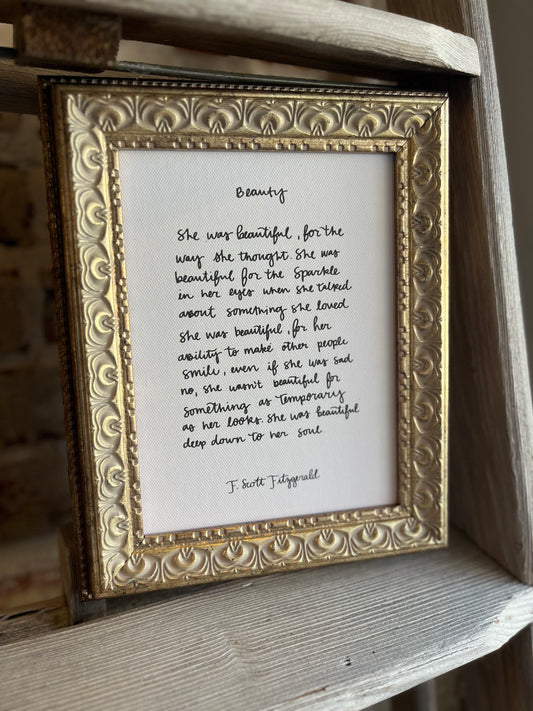 Beauty Framed Antique Print