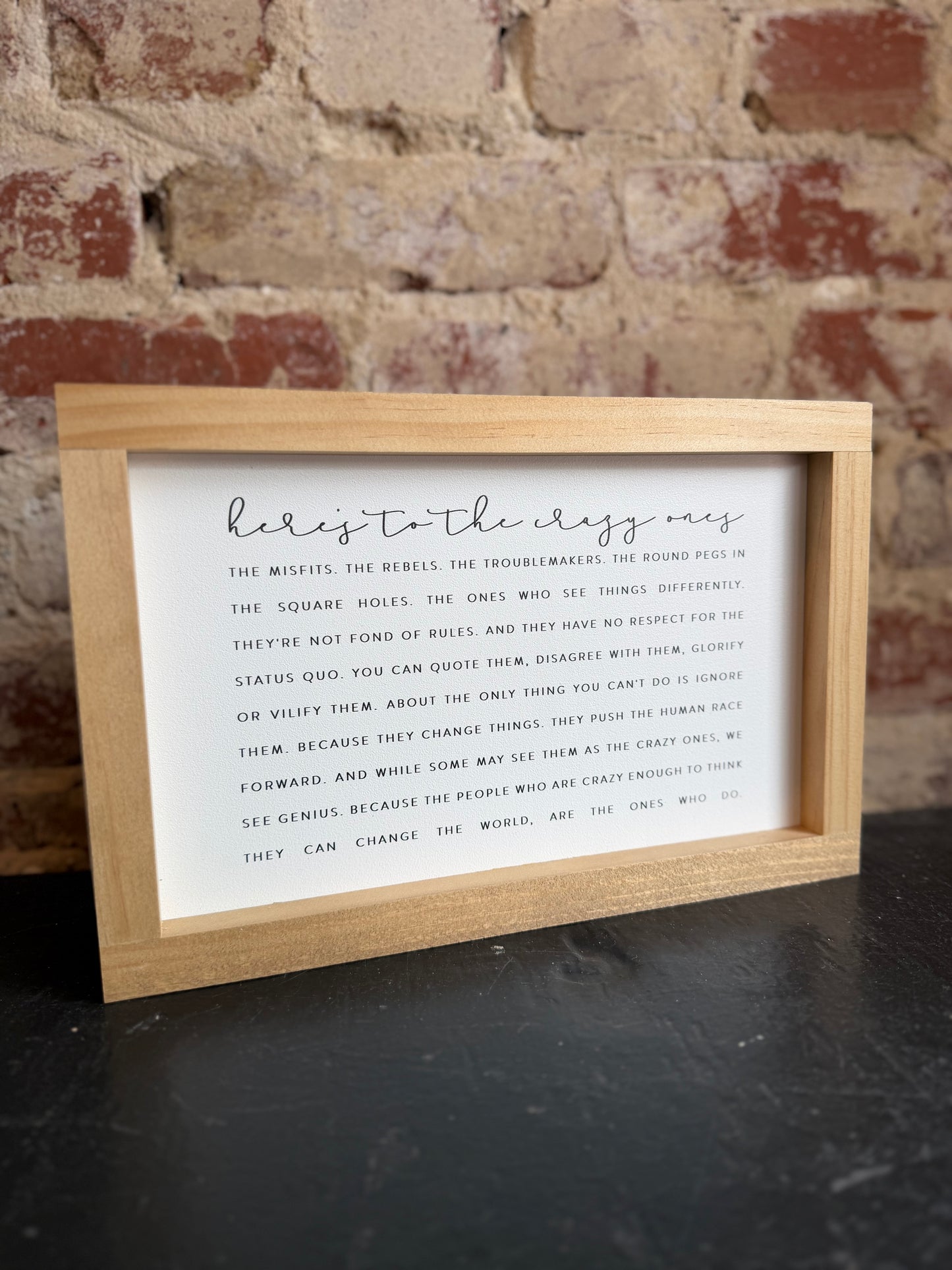 Here's To the Crazy Ones Wall Art - 12"x8" White