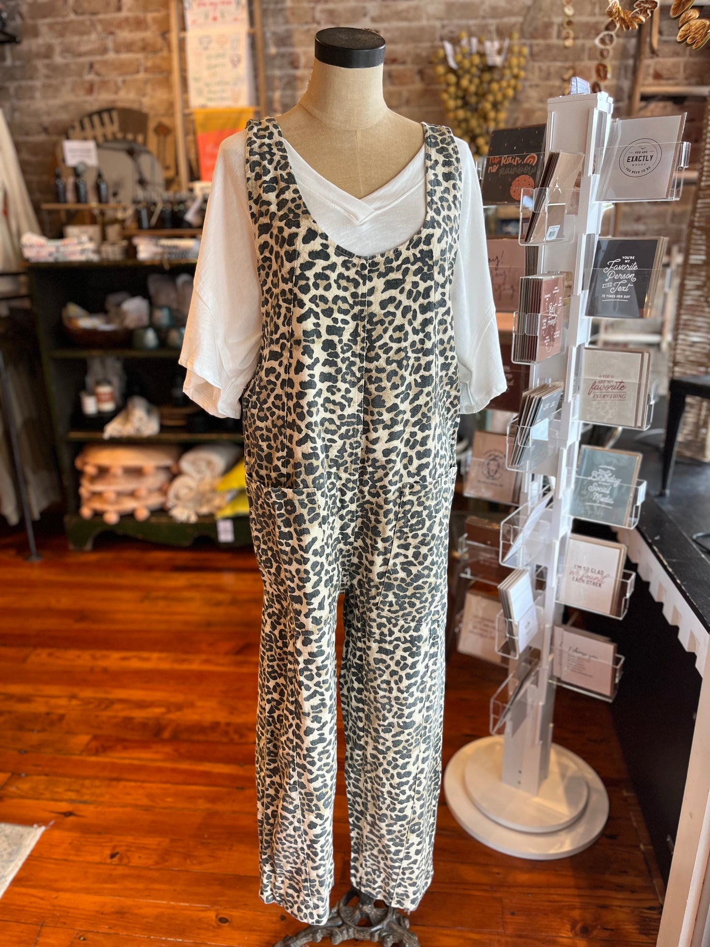 Leopard Print Oversized Overalls