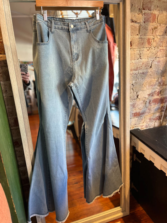 Plus Size- Light Denim Bell Bottom Jeans