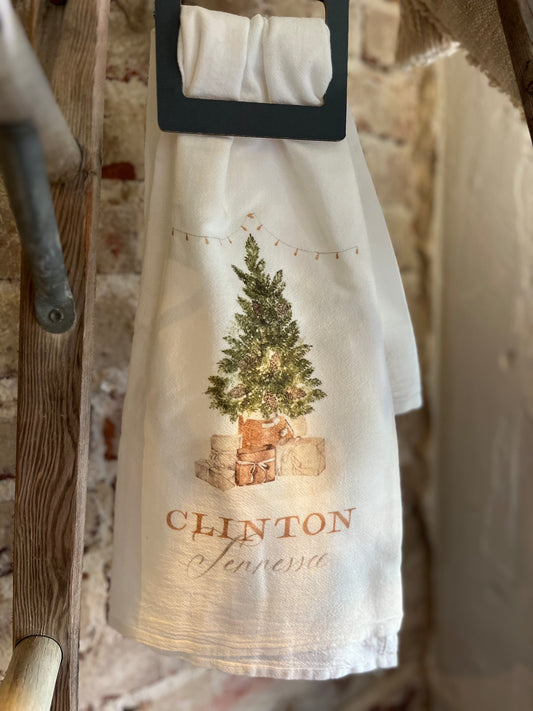 Clinton, TN Christmas Tea Towel