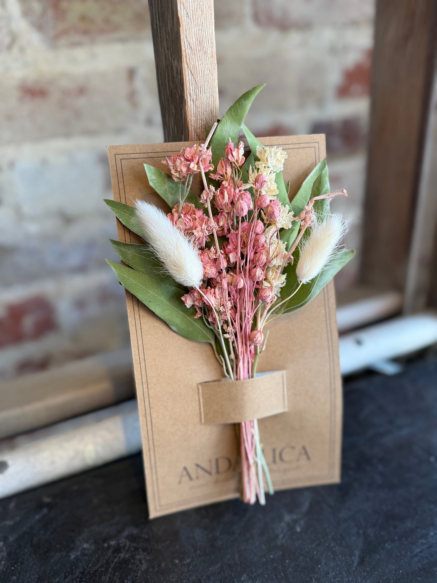 Pink and White Floral Mini Dried Bouquet