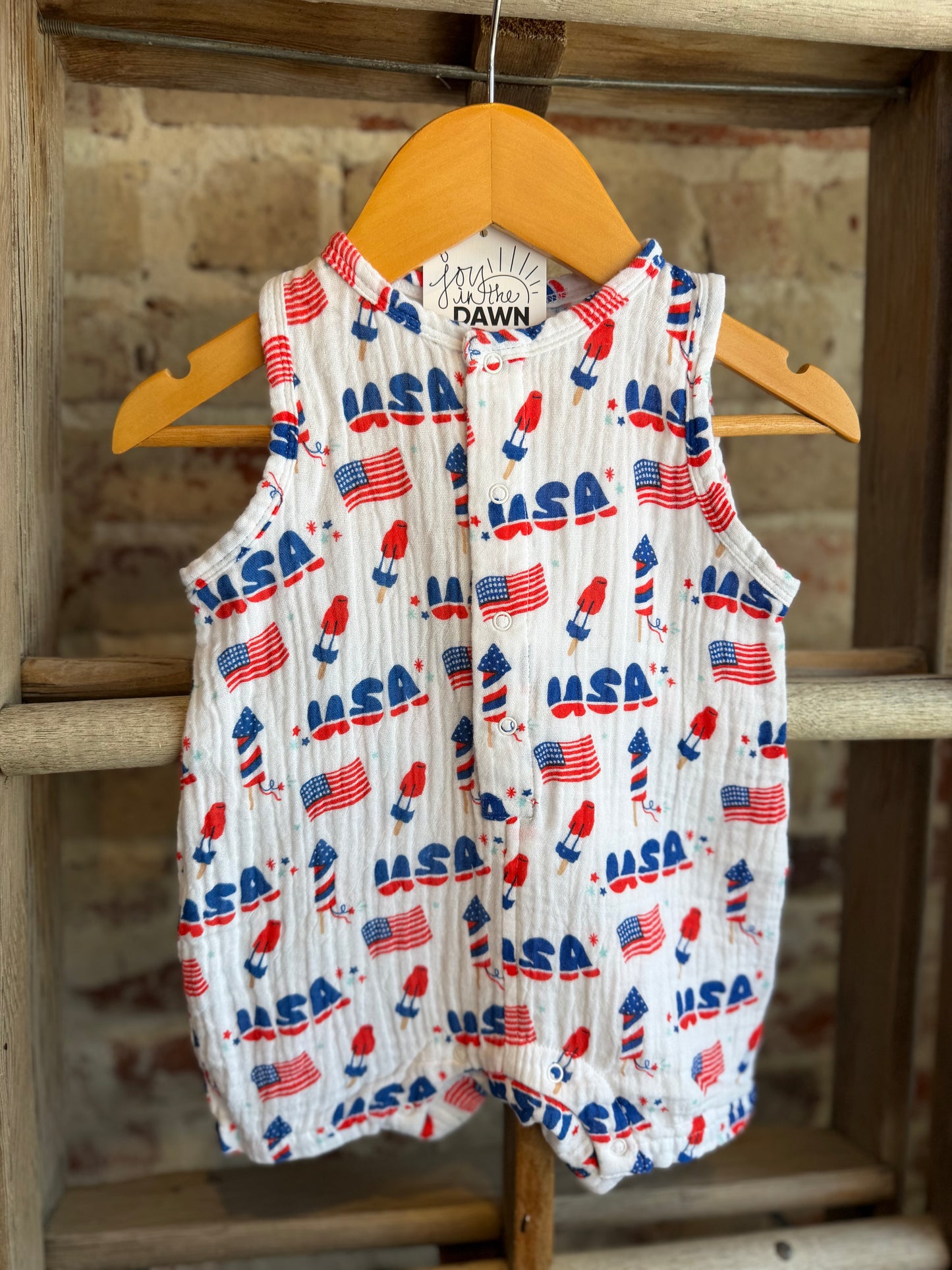 Retro Americana Muslin Romper