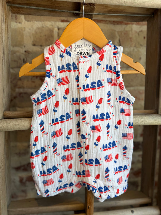 Retro Americana Muslin Romper