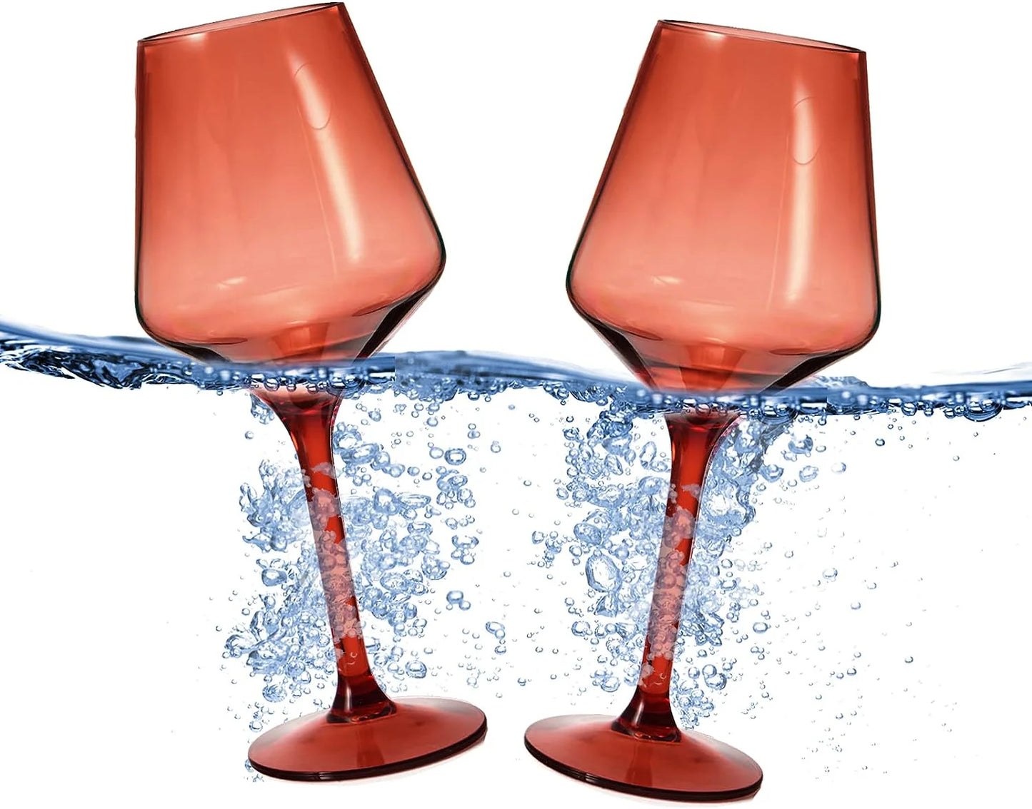 Floating Acrylic Glass Set- Muted Red