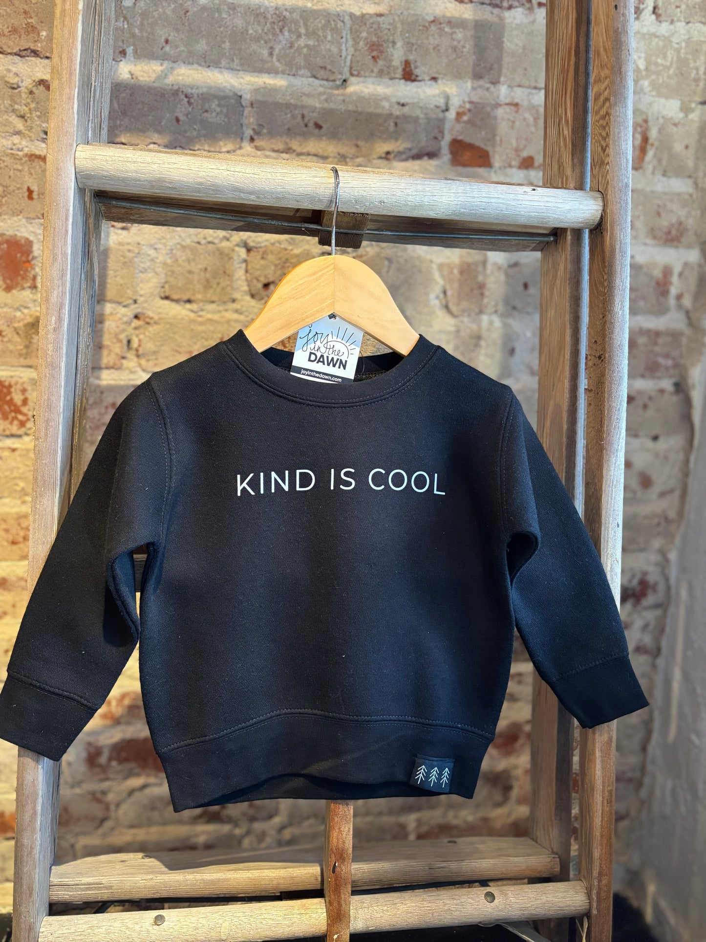 Kind is Cool Youth Crewneck - Black