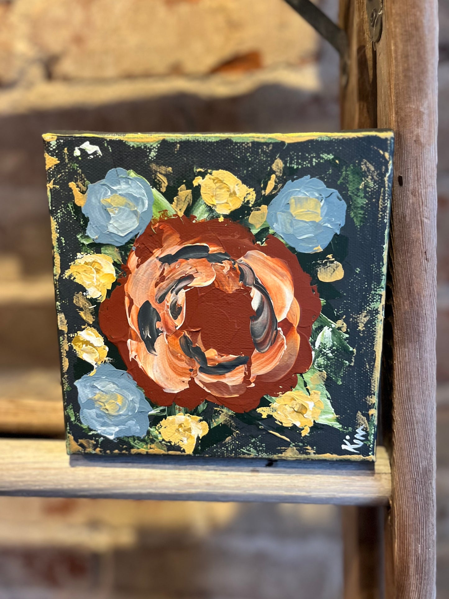 Rusty Rose Canvas - Handpainted