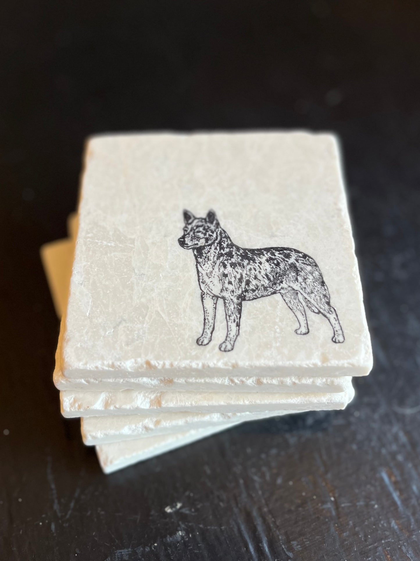 Blue Heeler Marble Coaster