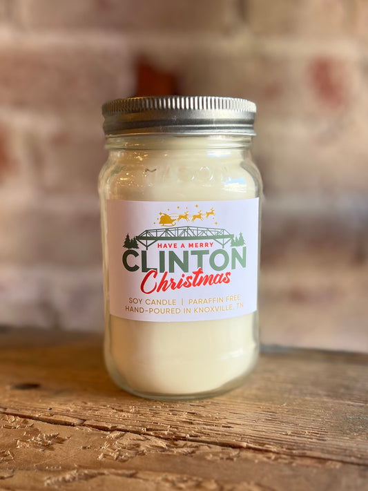 Merry Clinton Christmas Candle