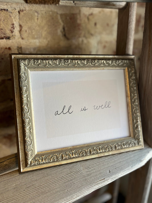 All is Well Framed Antique Print