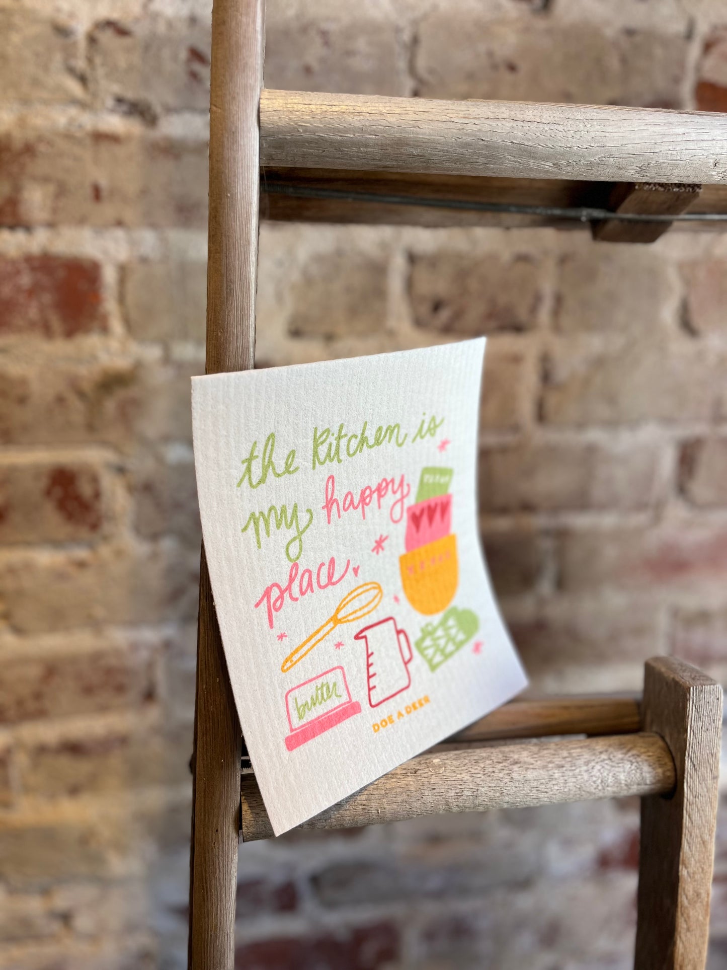 Kitchen is my Happy Place Swedish Dishcloth