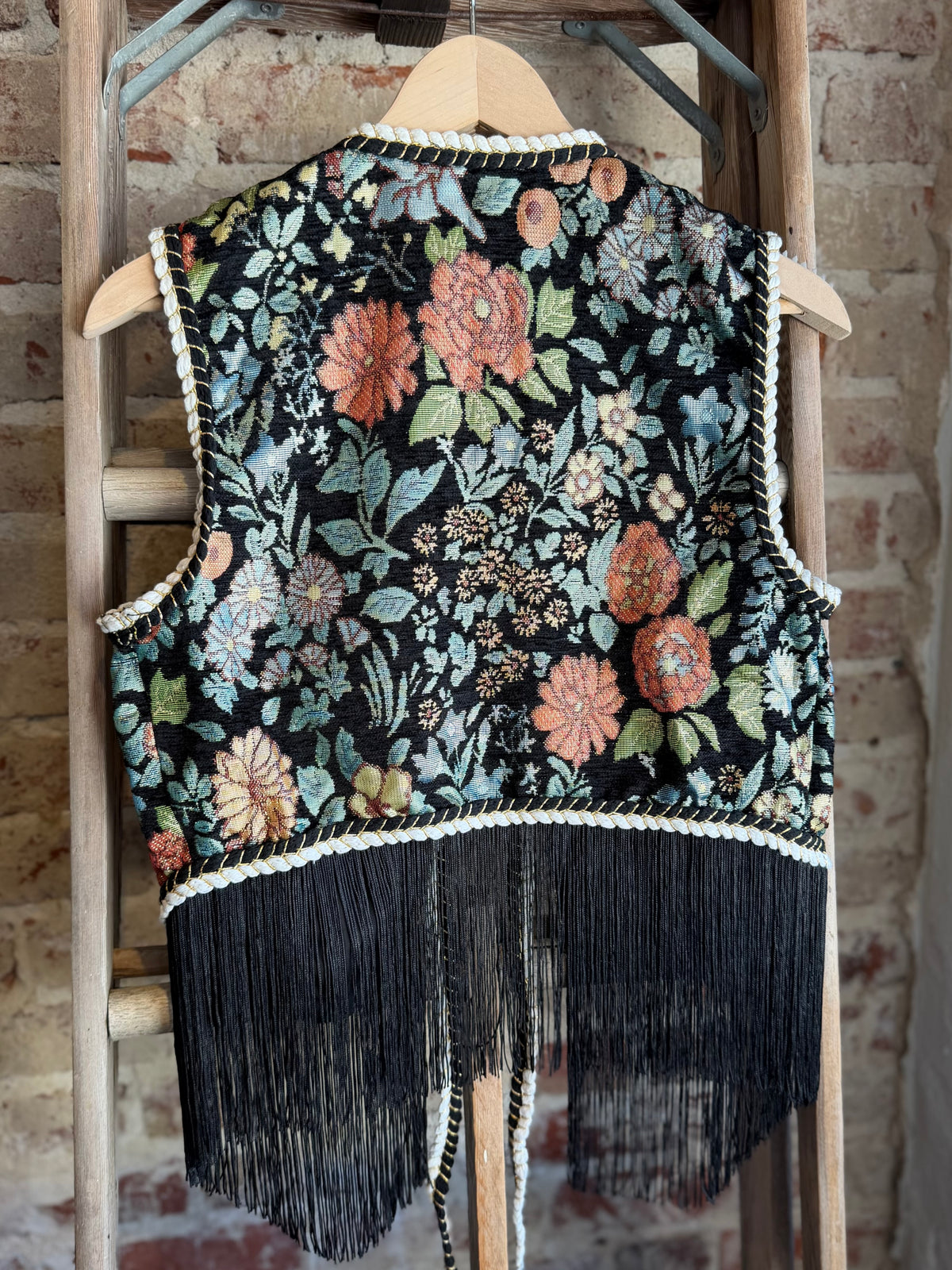 Western Tapestry Fringe Vest