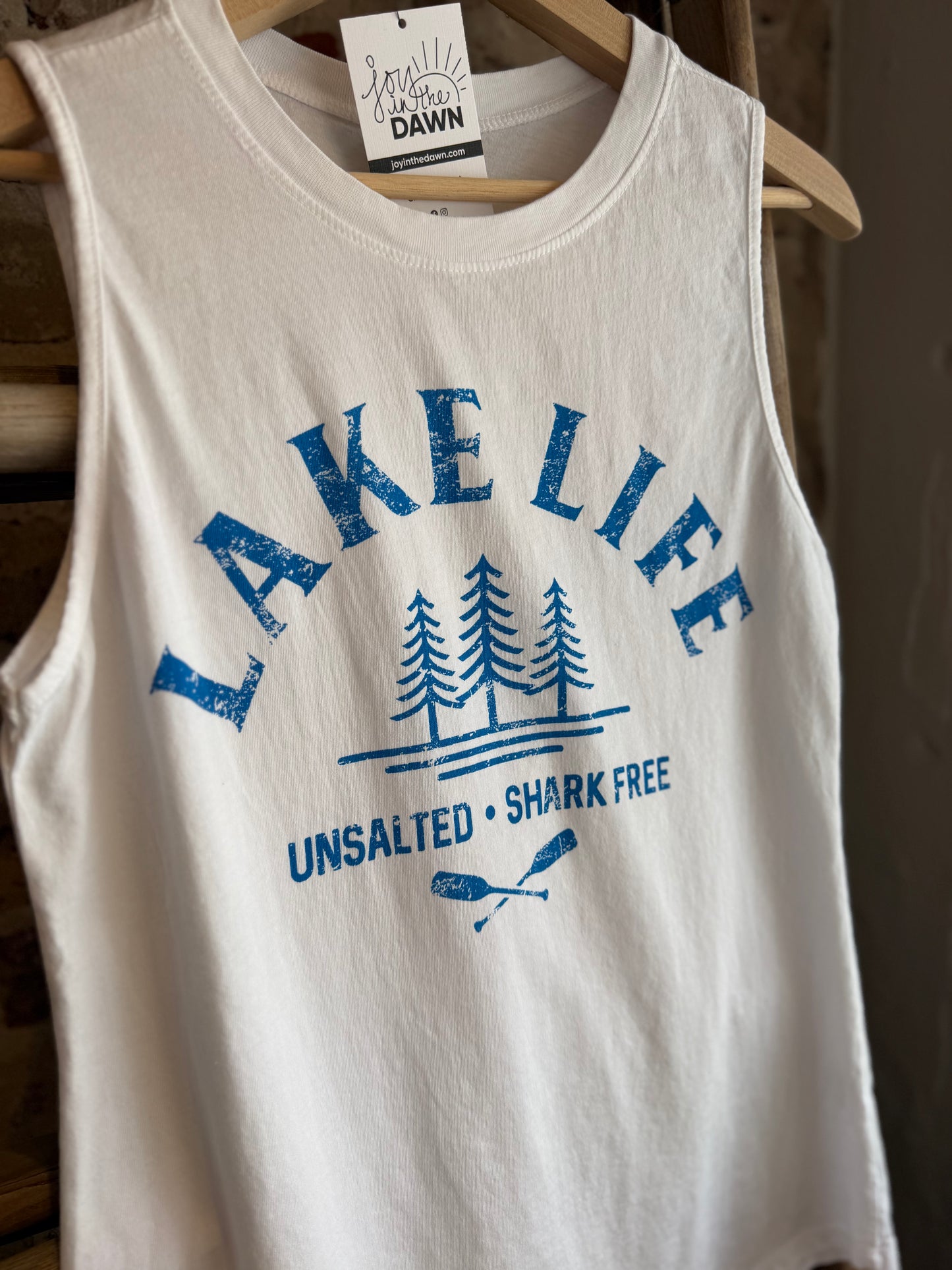 Lake Life Tank Top - White
