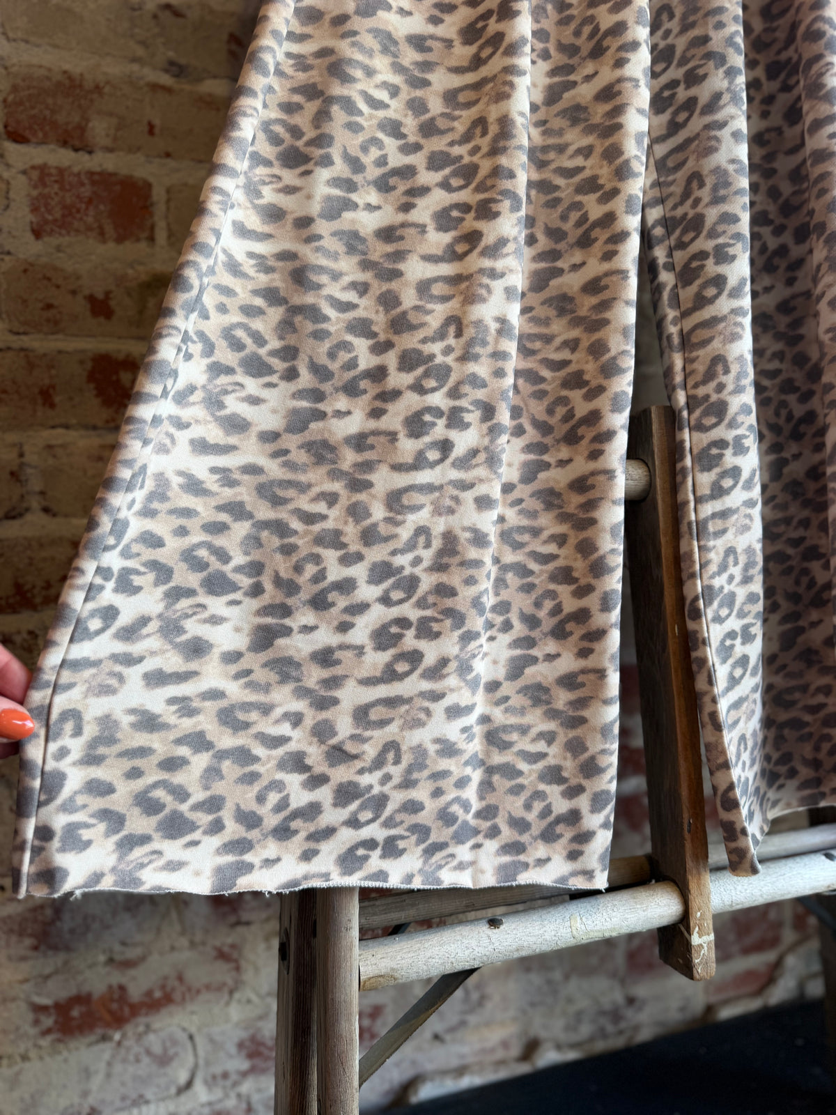Leopard Fleece Wide Leg Pants