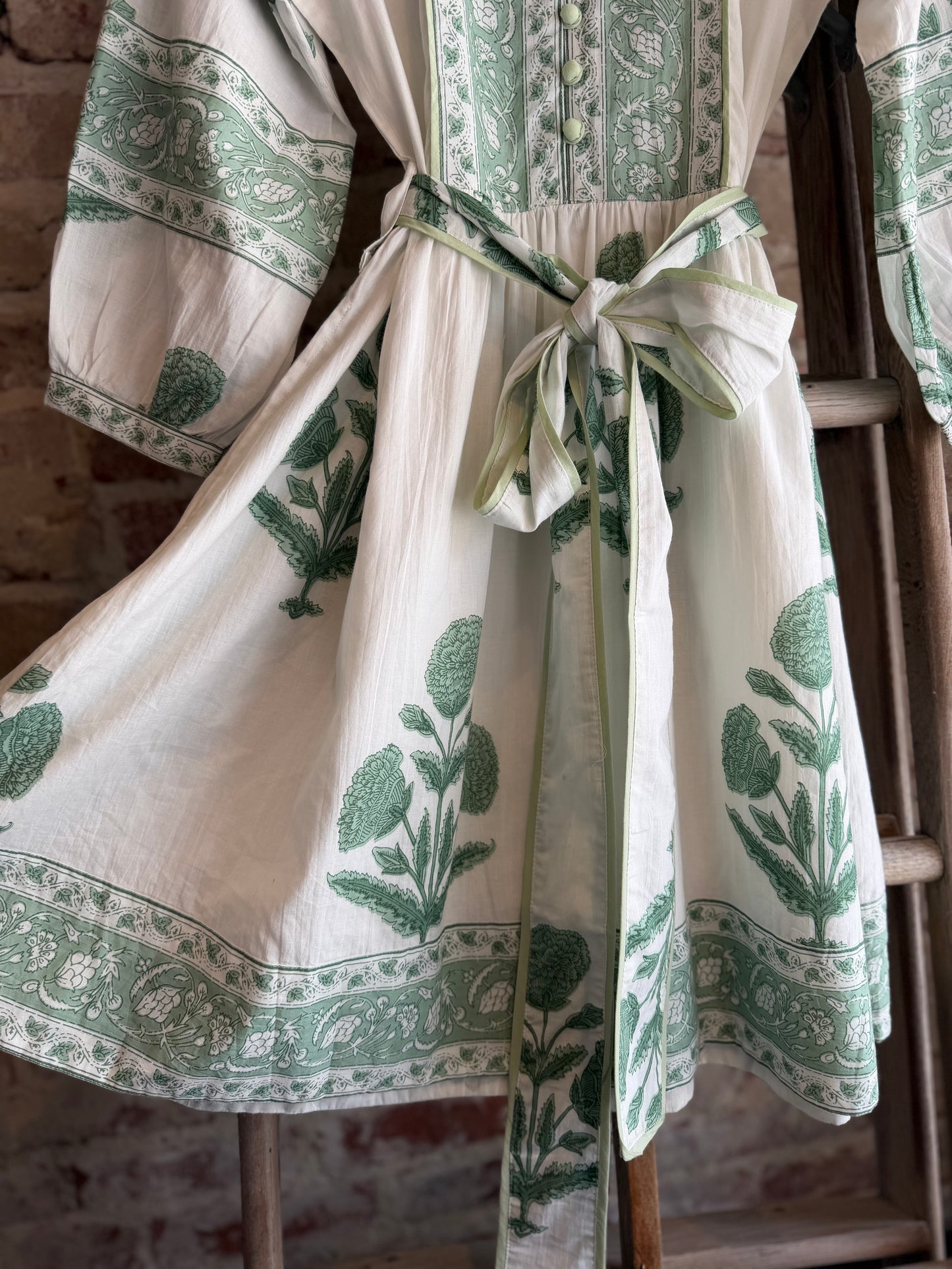 The Frieda Sage Dress- HandDyed/Printed