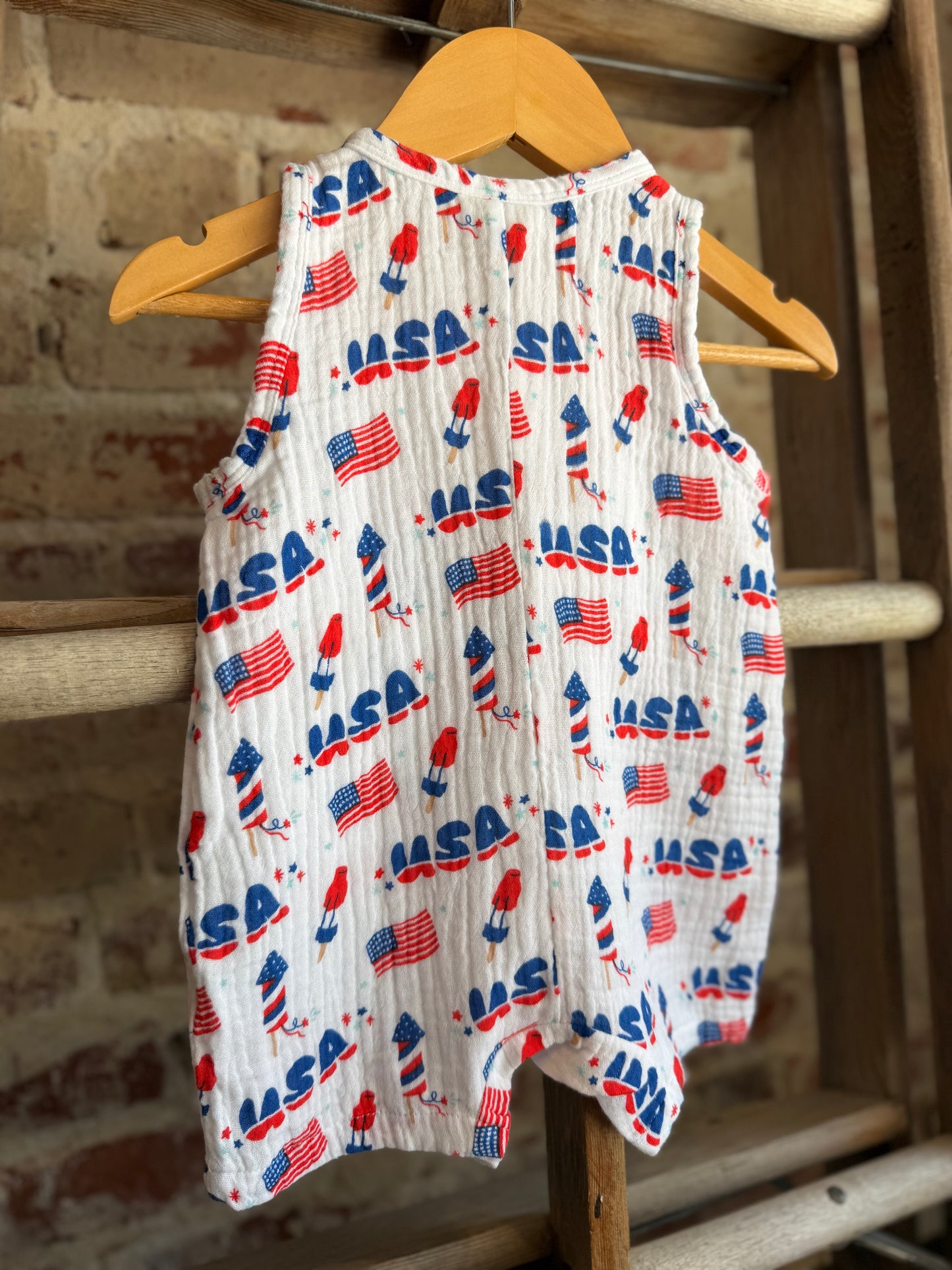 Retro Americana Muslin Romper