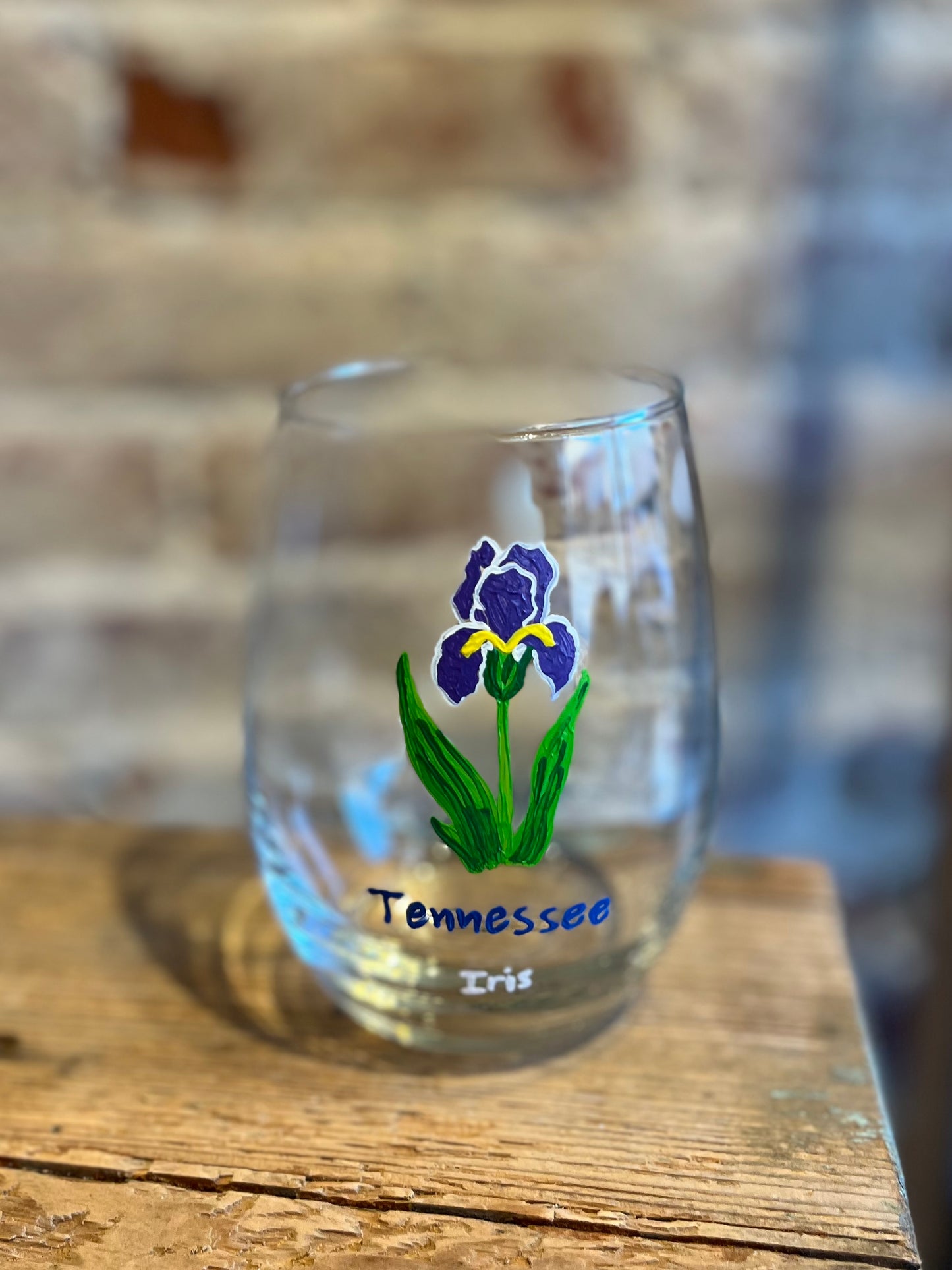 TN State Flower -Hand Painted Glass