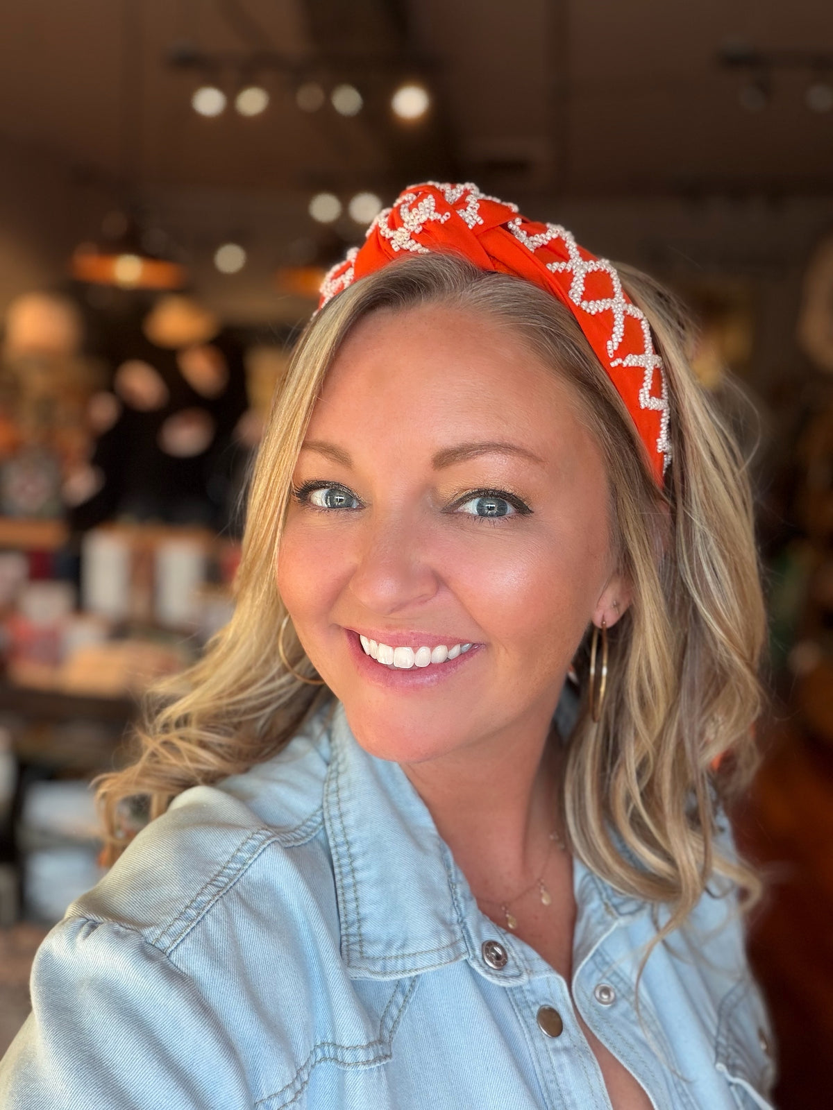 Orange + White Knot Headband