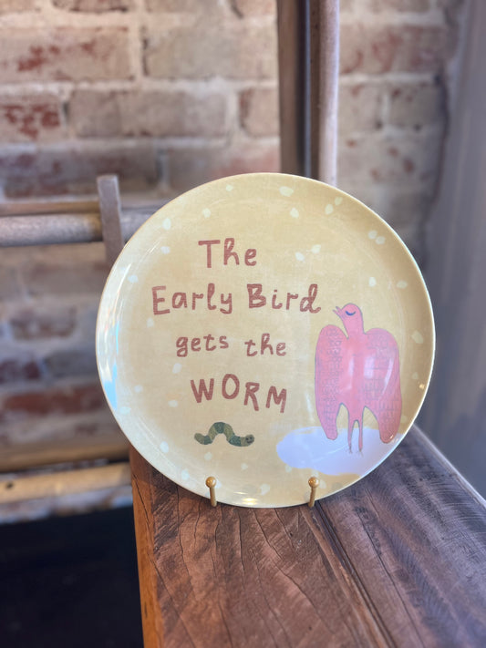 Early Bird Gets the Worm Melamine Plate