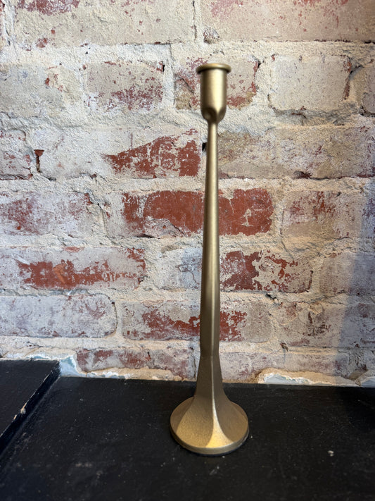 Gold Cast Iron Taper Candle Holder - Large