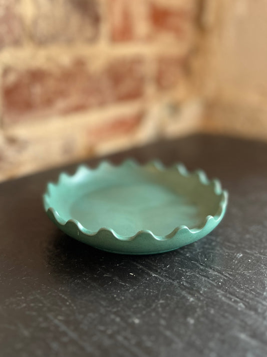 Scalloped Edge Tray - Lagoon Blue