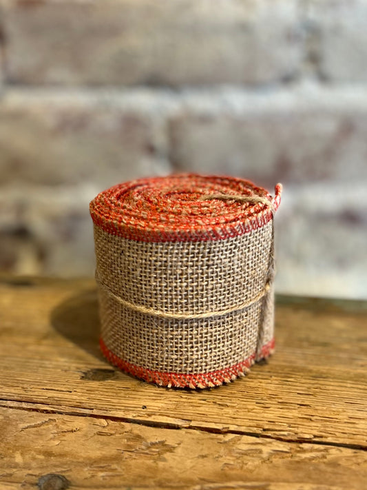 Jute Ribbon- Orange/Natural