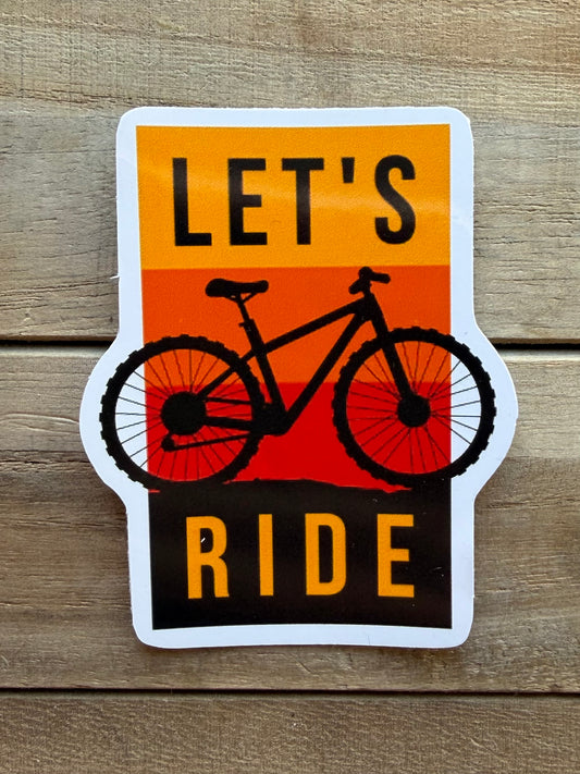 Let's Ride Bicycle Sticker