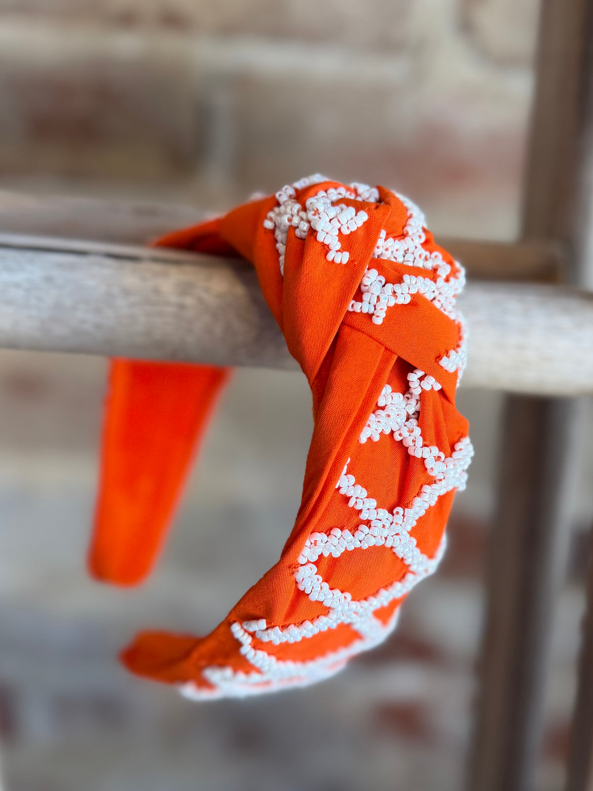 Orange + White Knot Headband
