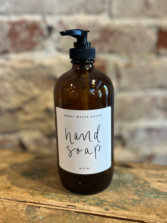 Amber Glass Hand Soap Dispenser