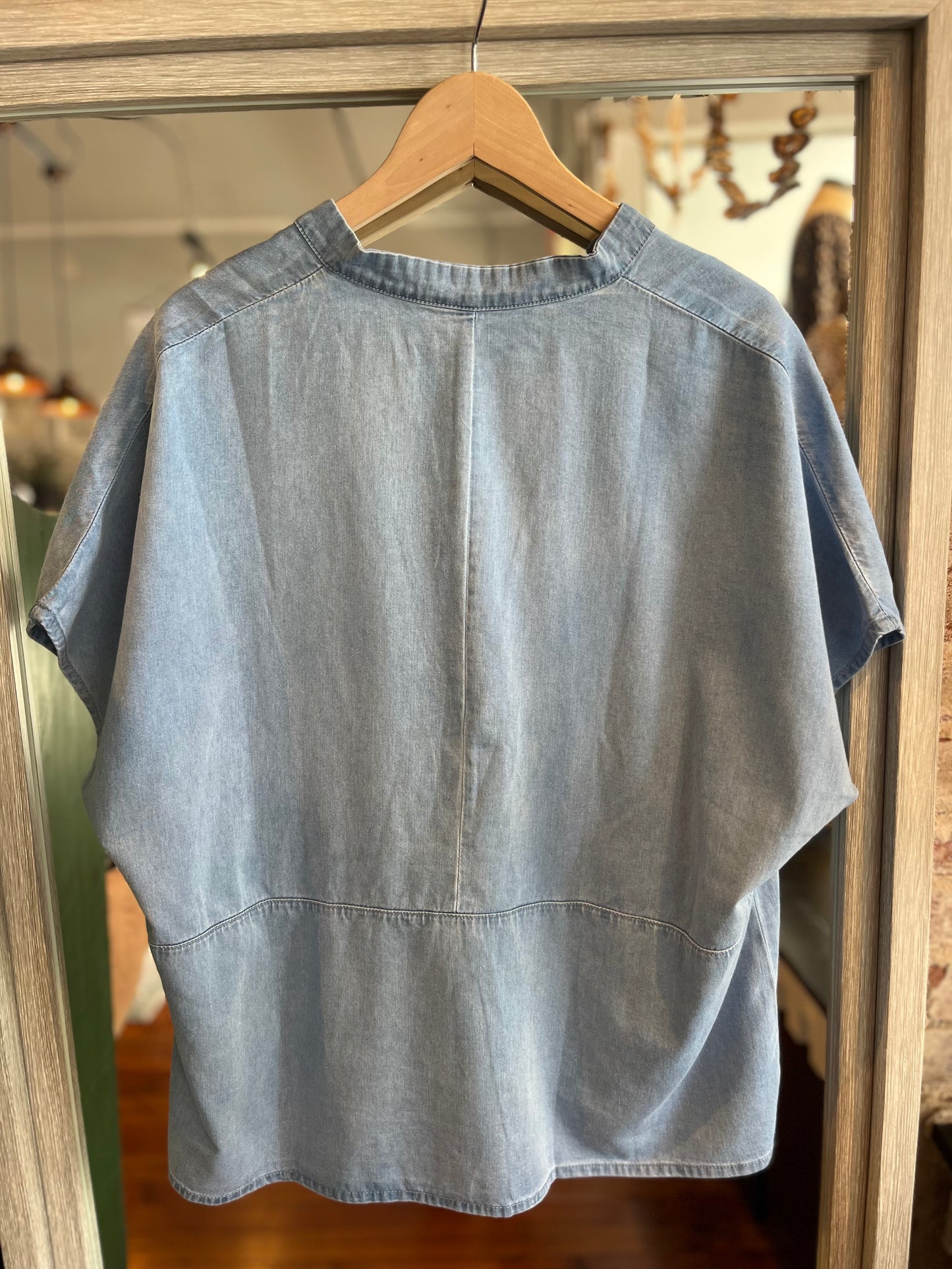 Oversized Chambray Top