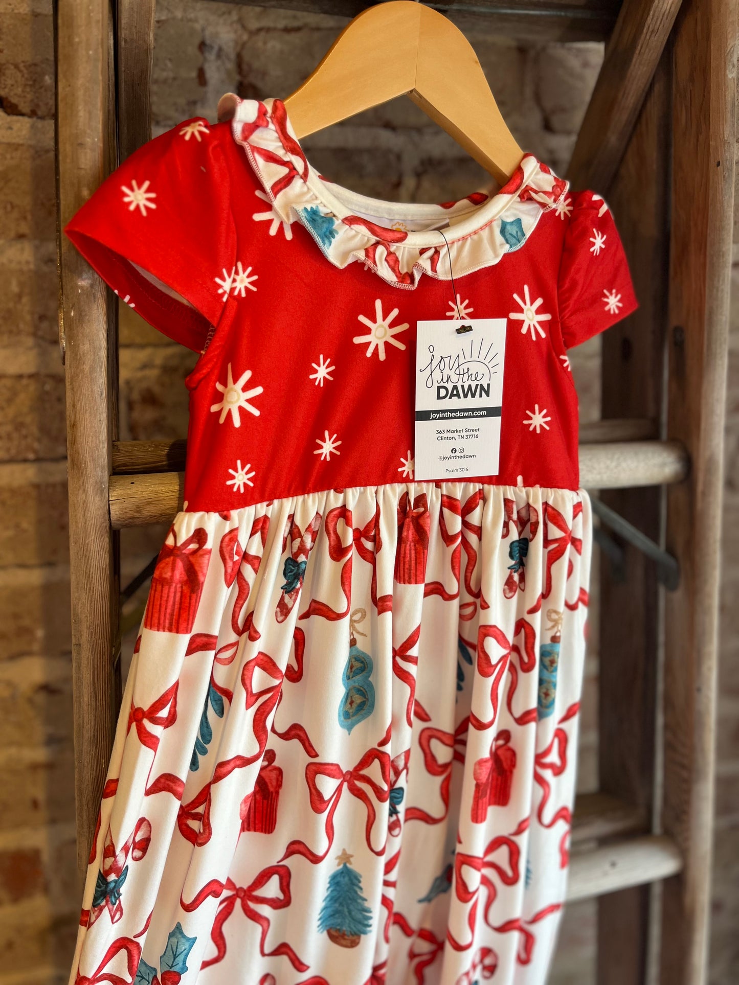 Red Christmas Bow Gown- Toddler/Youth