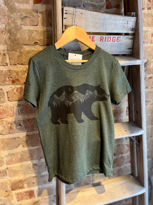 Midnight Bear Youth Tee- Green