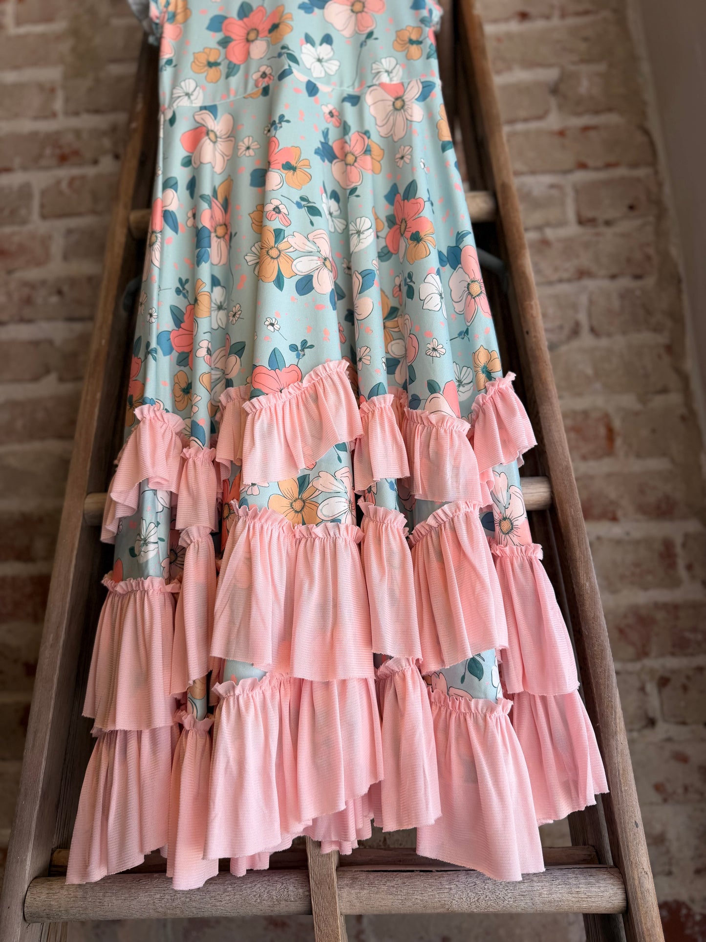 Bella Mint Floral Dress - Toddler/Kids