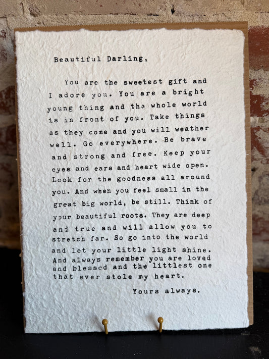 Beautiful Darling Paper Print - 12"x16