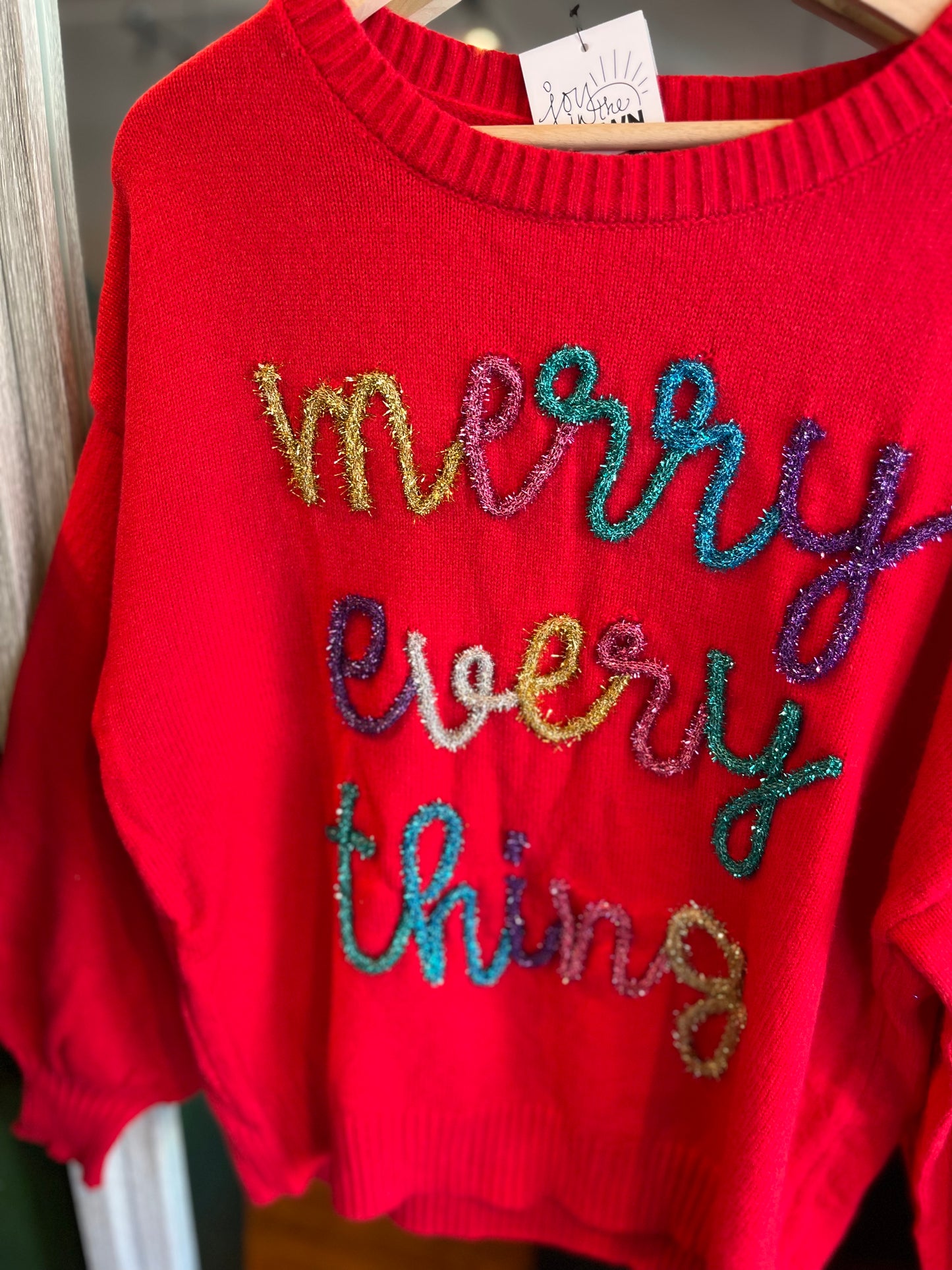 Merry Everything Sweater- Red