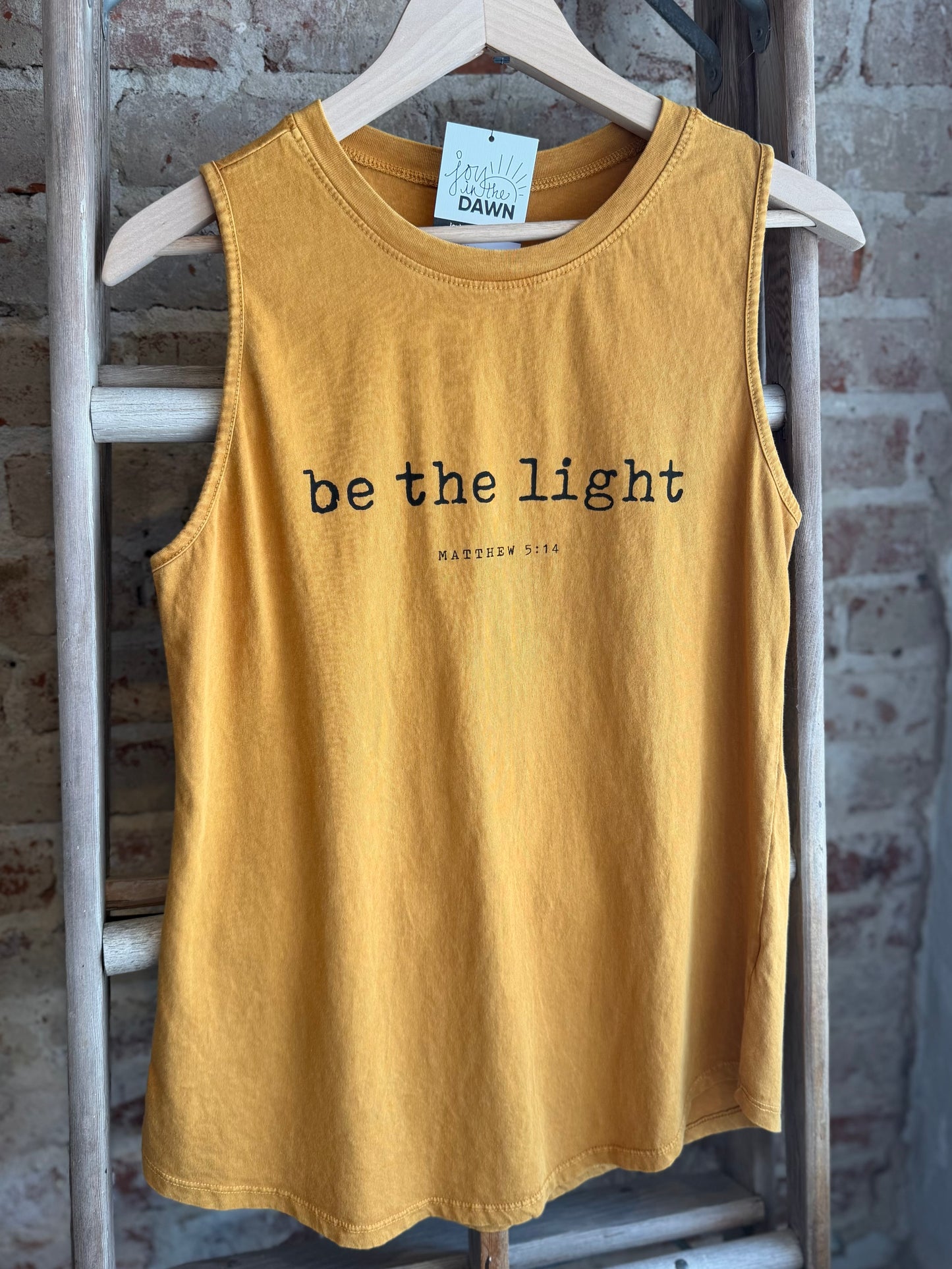Be the Light Tank Top - Mustard Yellow