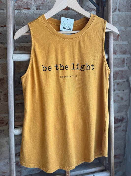 Be the Light Tank Top - Mustard Yellow