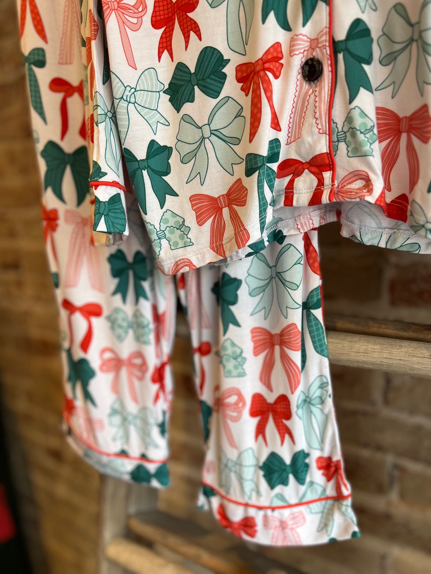 Christmas Bows Pajamas- Toddler/Youth