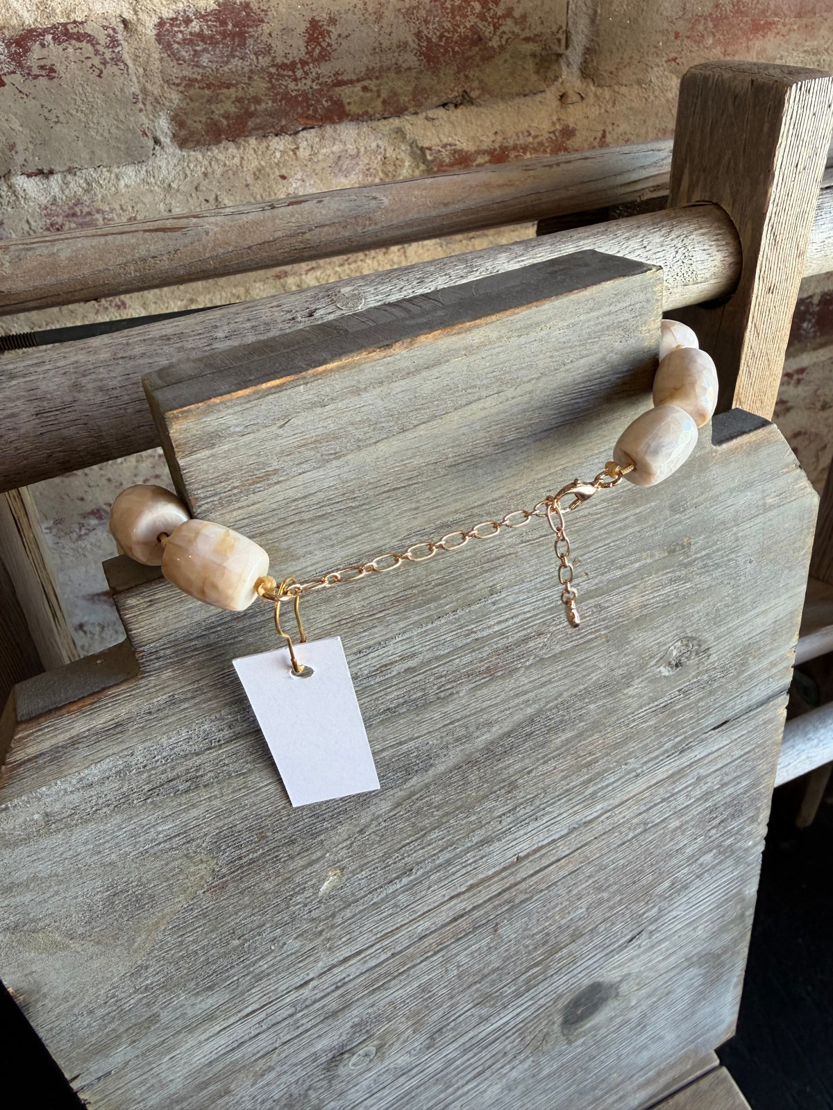 Glossy Bead Buable Necklace - Ivory