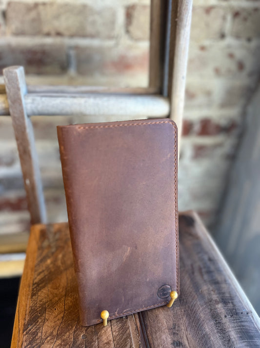 Leather Phone Wallet - Chestnut