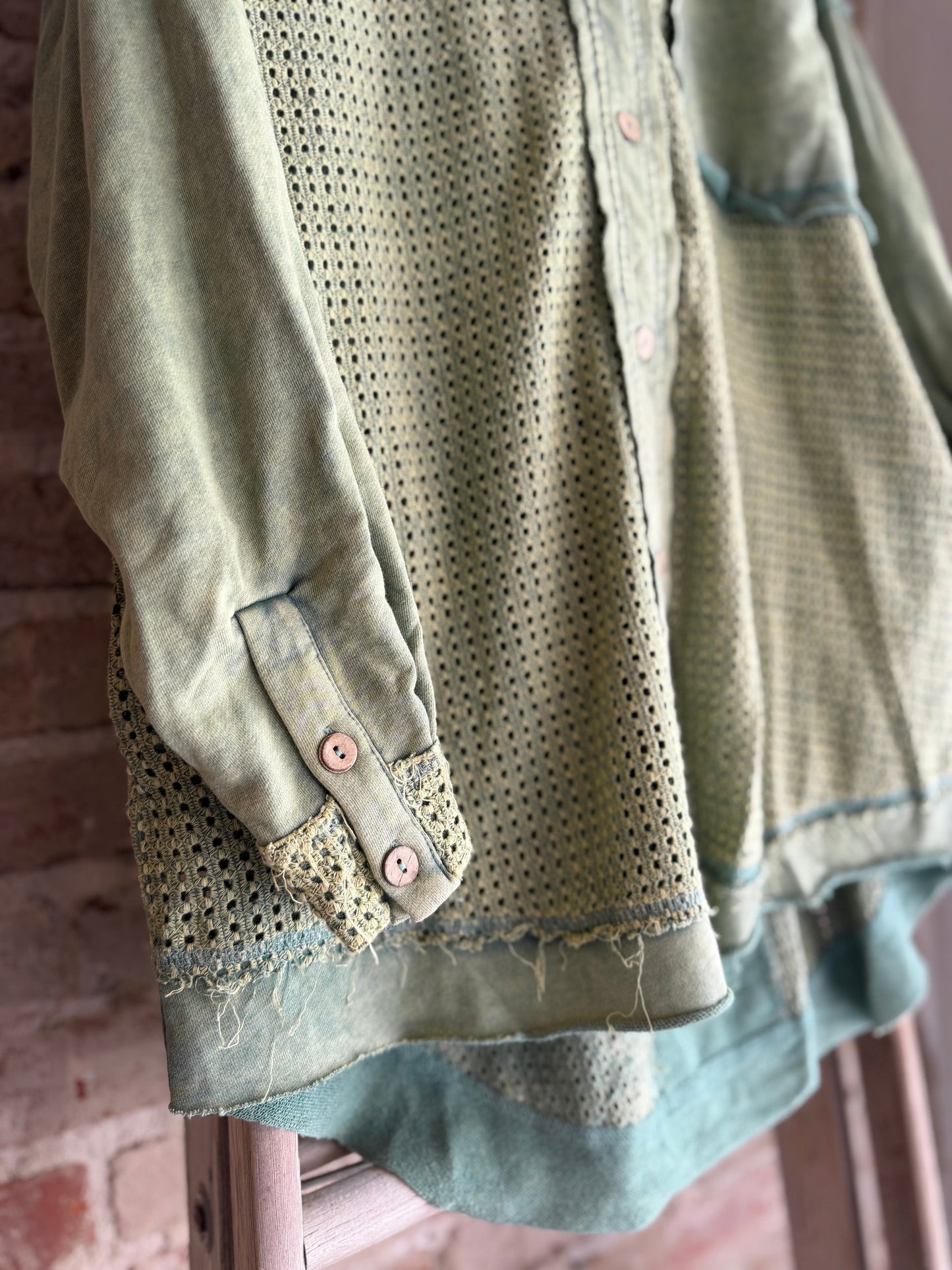 Eyelet Green Hoodie