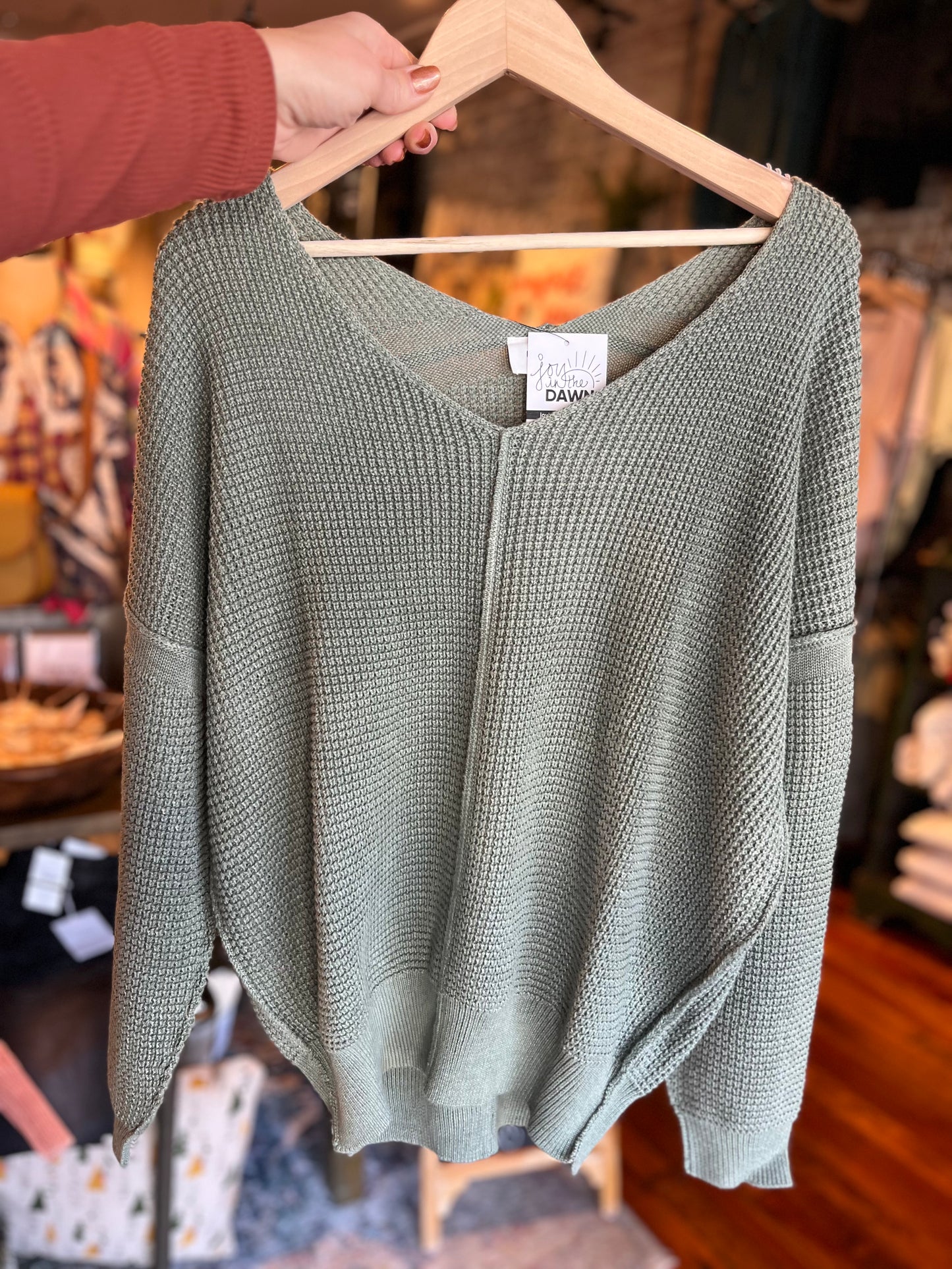 Faded Olive Loose Fit Sweater