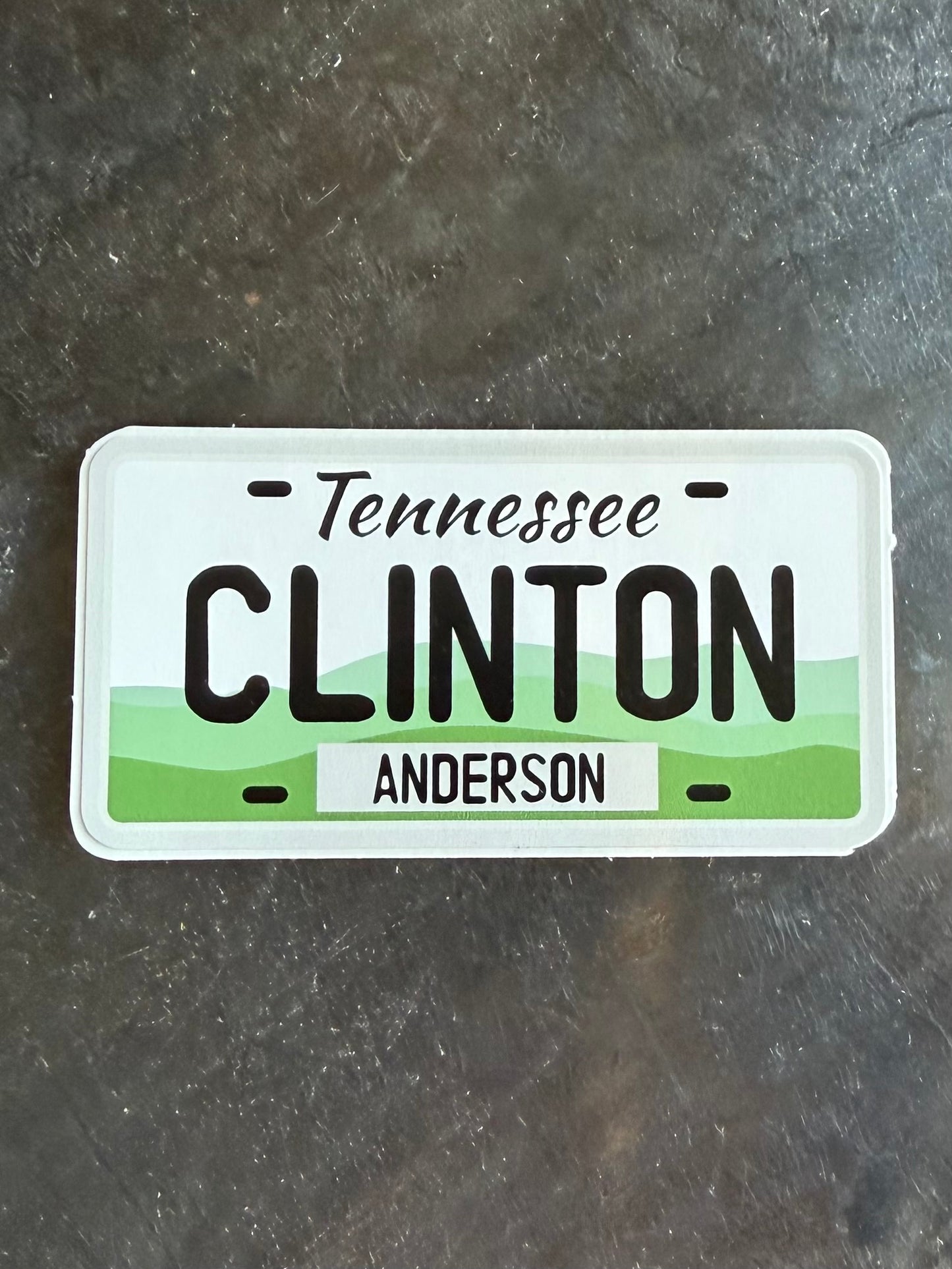 Clinton TN License Plate Sticker