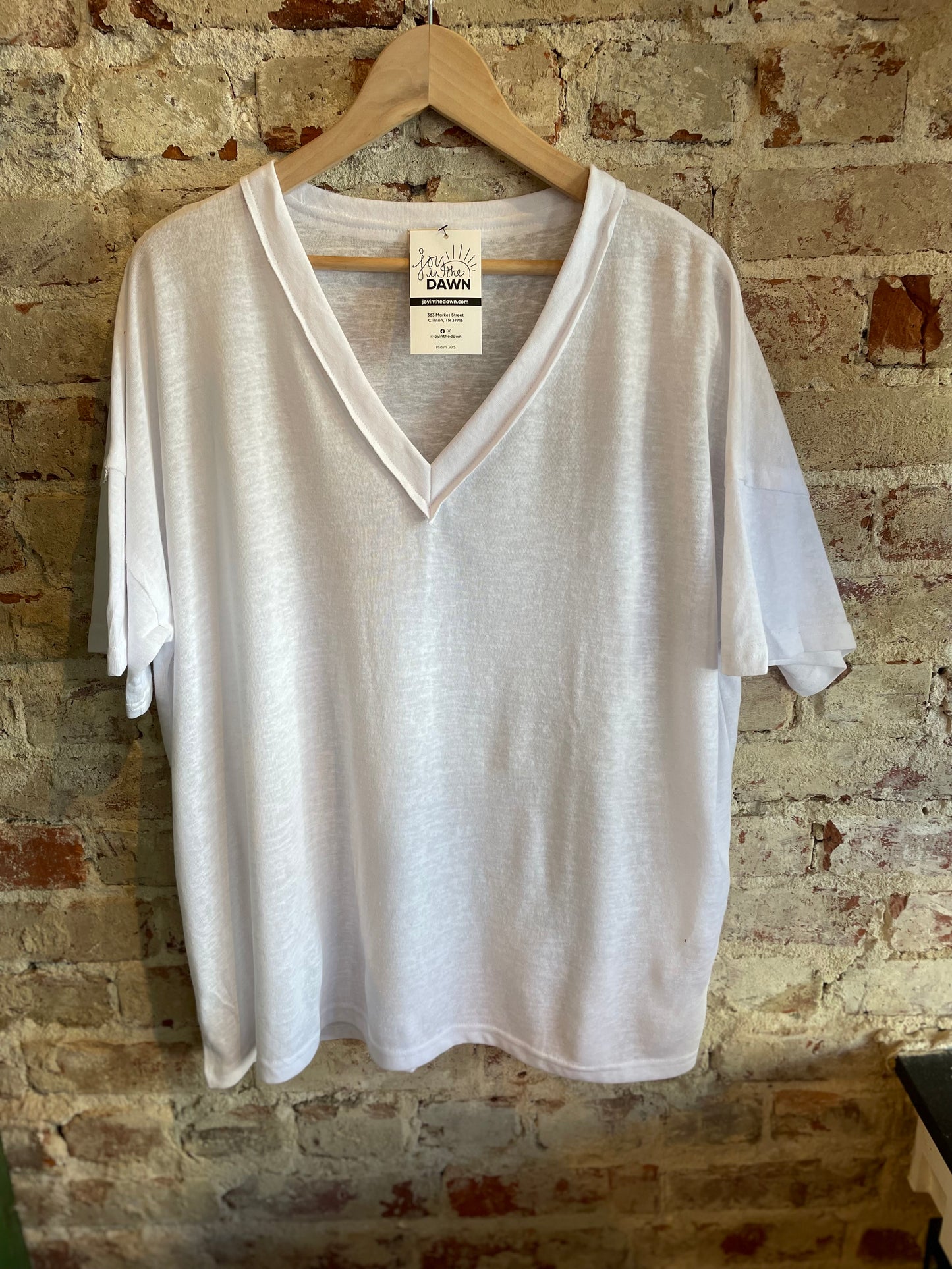 Stone-Washed Off White Top