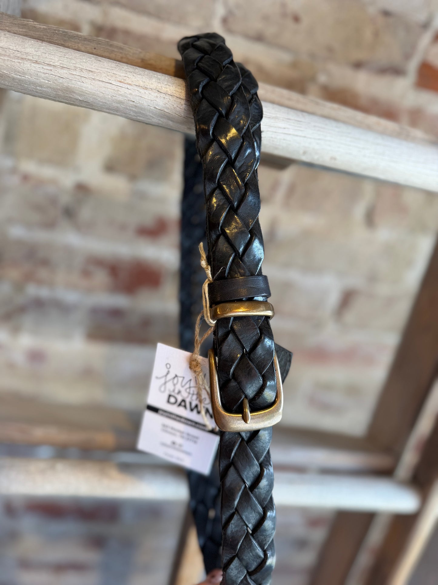 Braided Genuine Leather Belt - Black